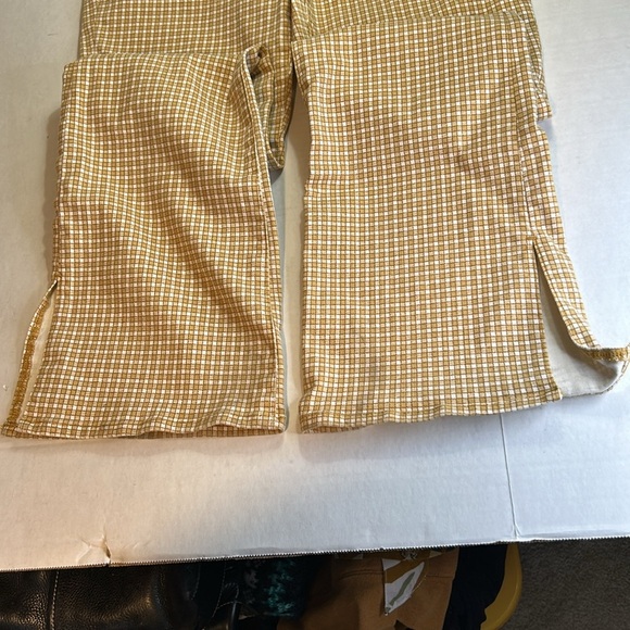MADEWELL PULL ON SKINNY FLARE IN MINI CHECK PATTERN AUTUME GOLD PANTS SZ 28 - Picture 2 of 16